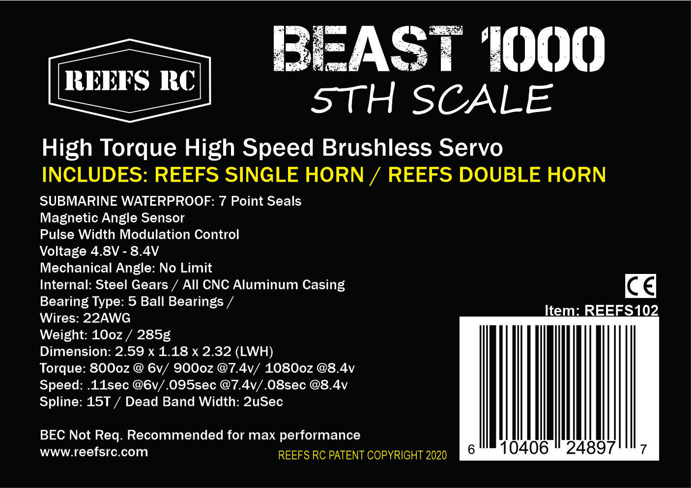 Beast 1000 1/5th Scale Servo #REEFS102