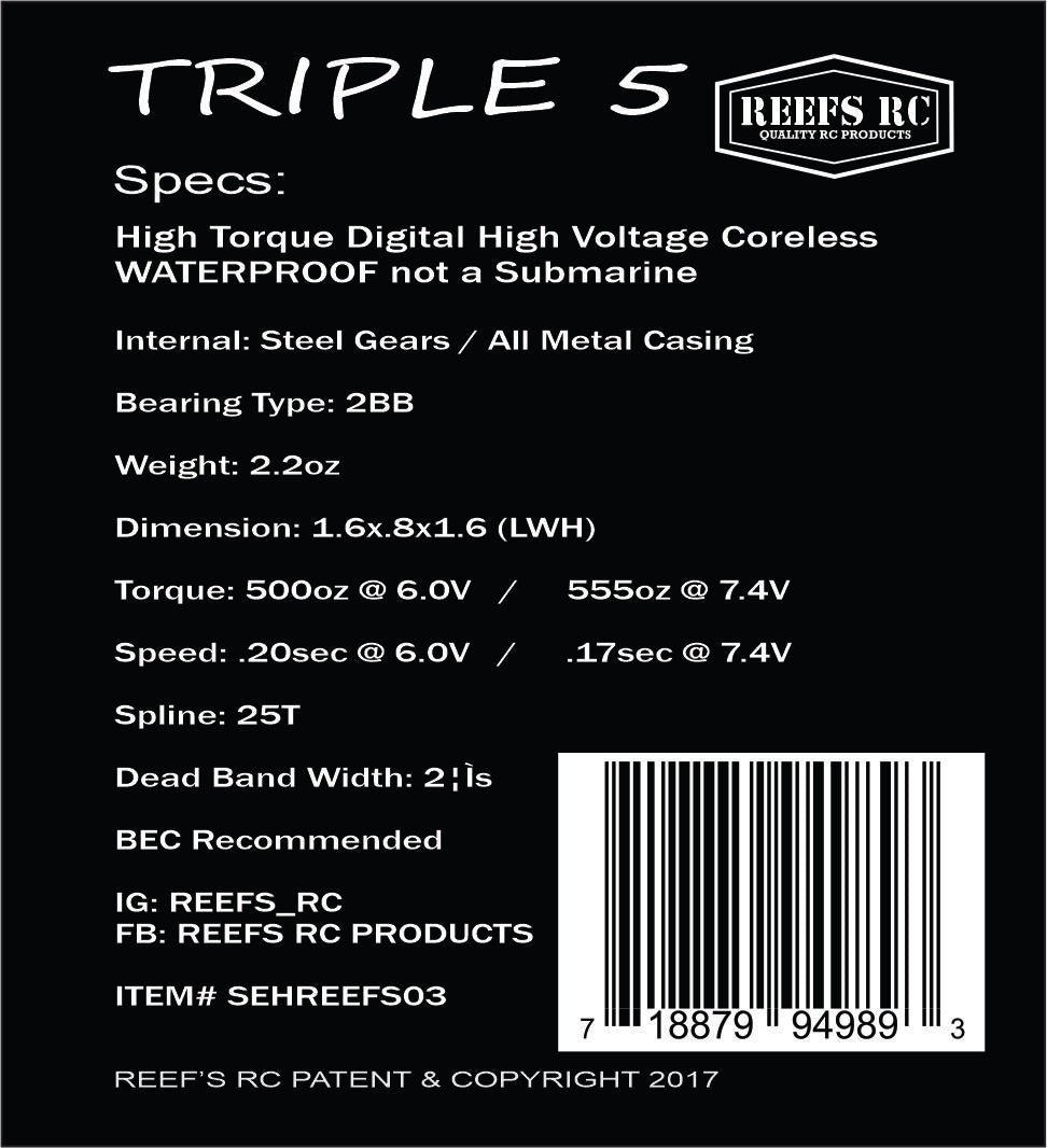 Triple5 V2 High Torque Servo #REEFS03 - DISCONTINUED