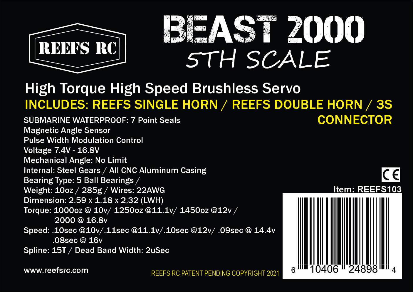 Beast 2000 1/5th Scale Servo #REEFS103