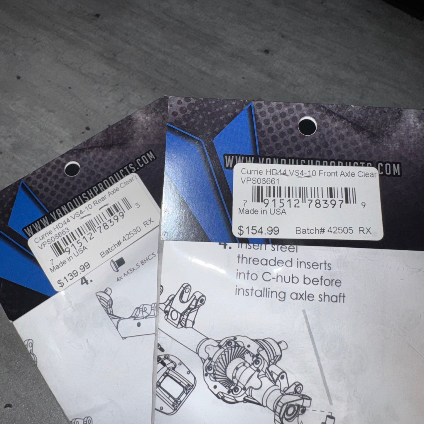 VP Currie HD44 (Front & Rear) Axle Housings