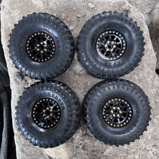 Set of 4 2.2 Vanquish Battle Born Wheels & JCocepts Tires
