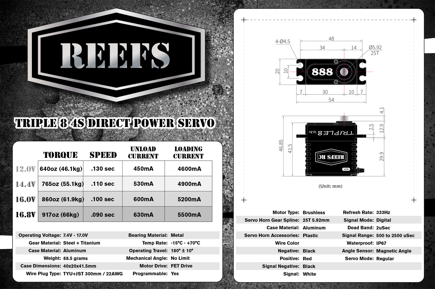 TRIPLE 8 4S Direct Power Servo #REEFS124
