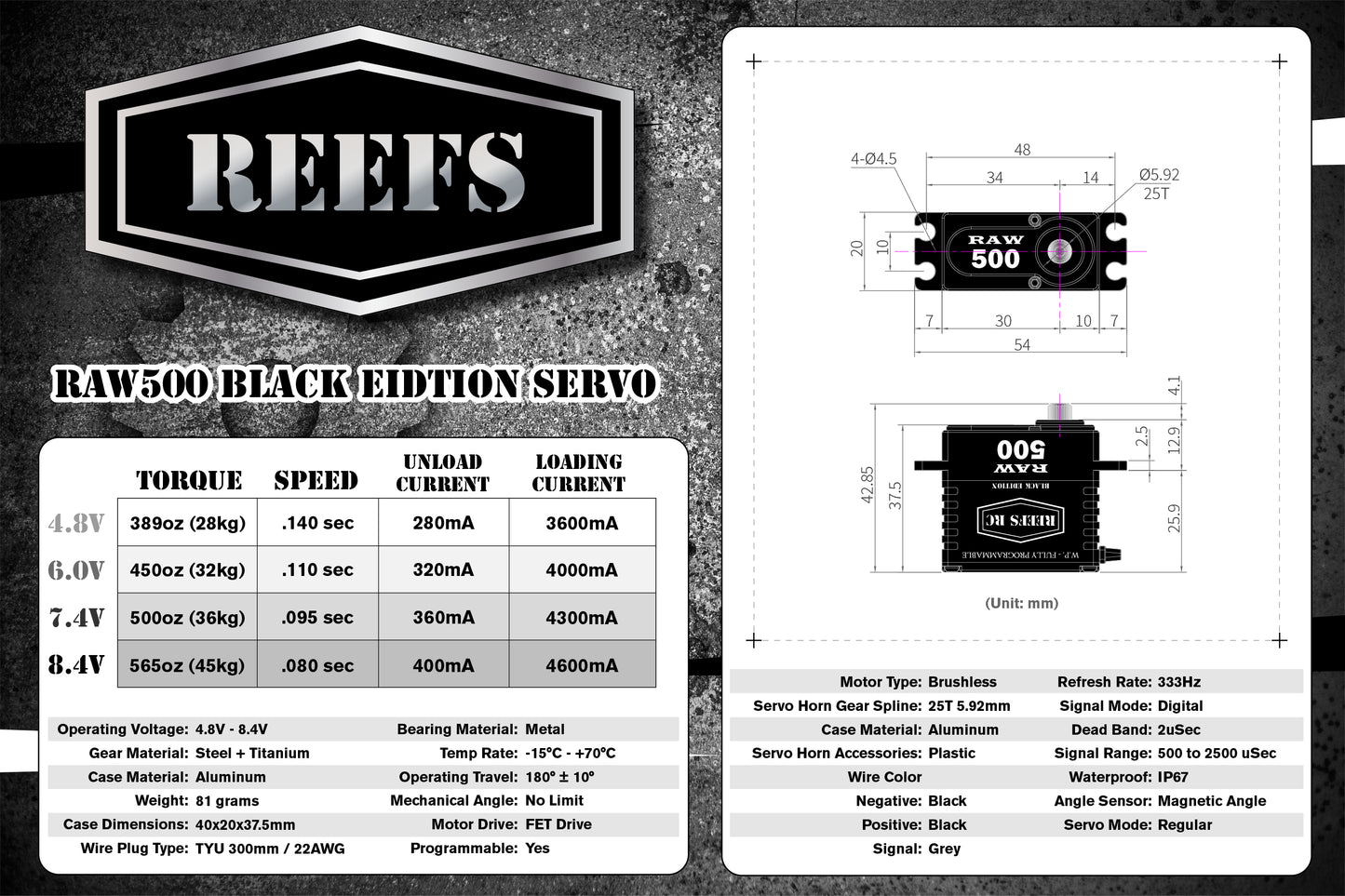 RAW500 BLACK EDITION #REEFS178