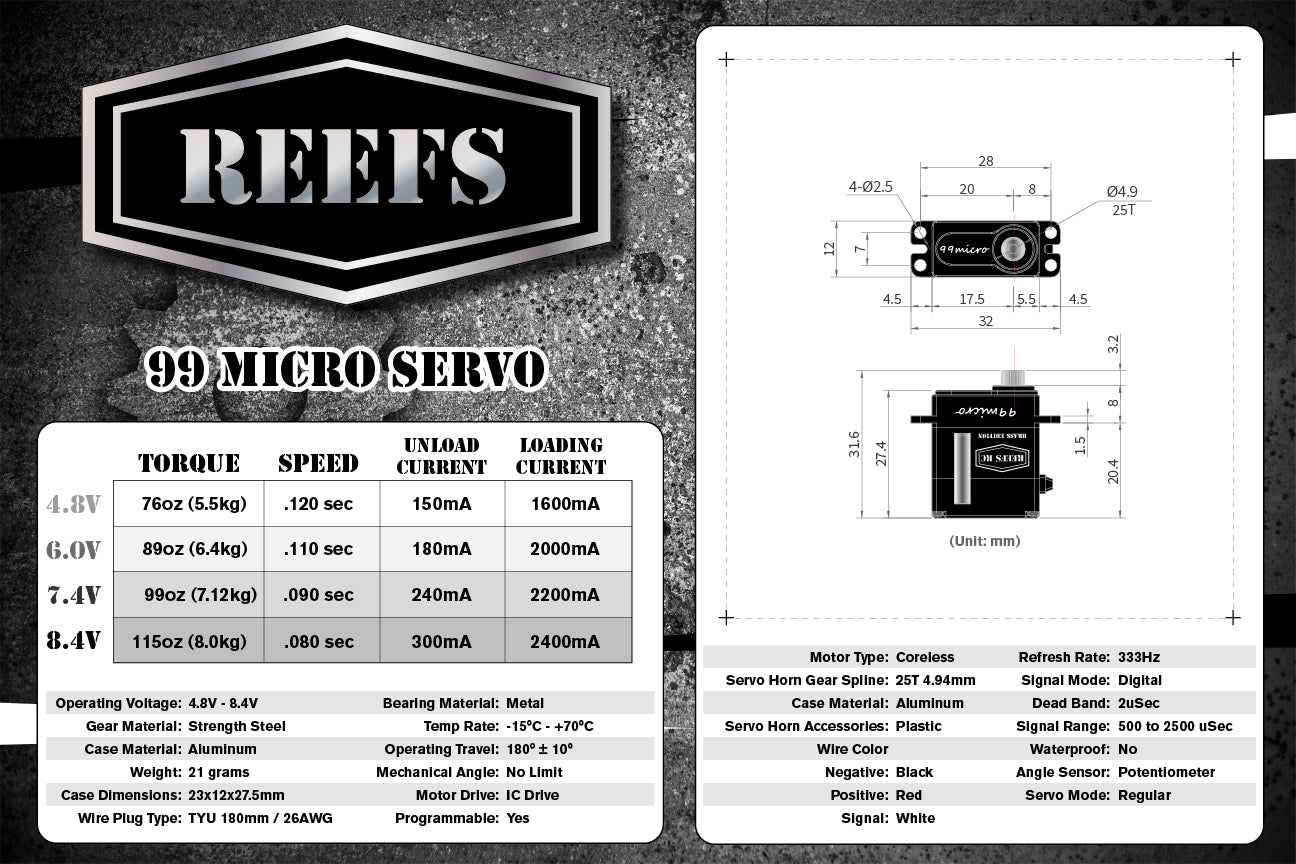 99 Micro Servo #REEFS25