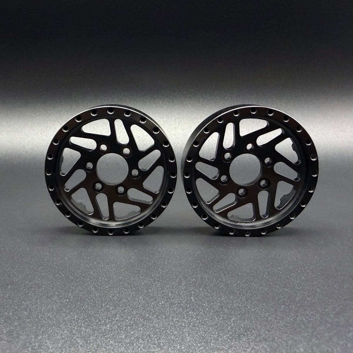 1.9 "CROSSMAN" ALUMINUM BEADLOCK WHEELS w/Hubs (2) (BLACK) - REEFS339