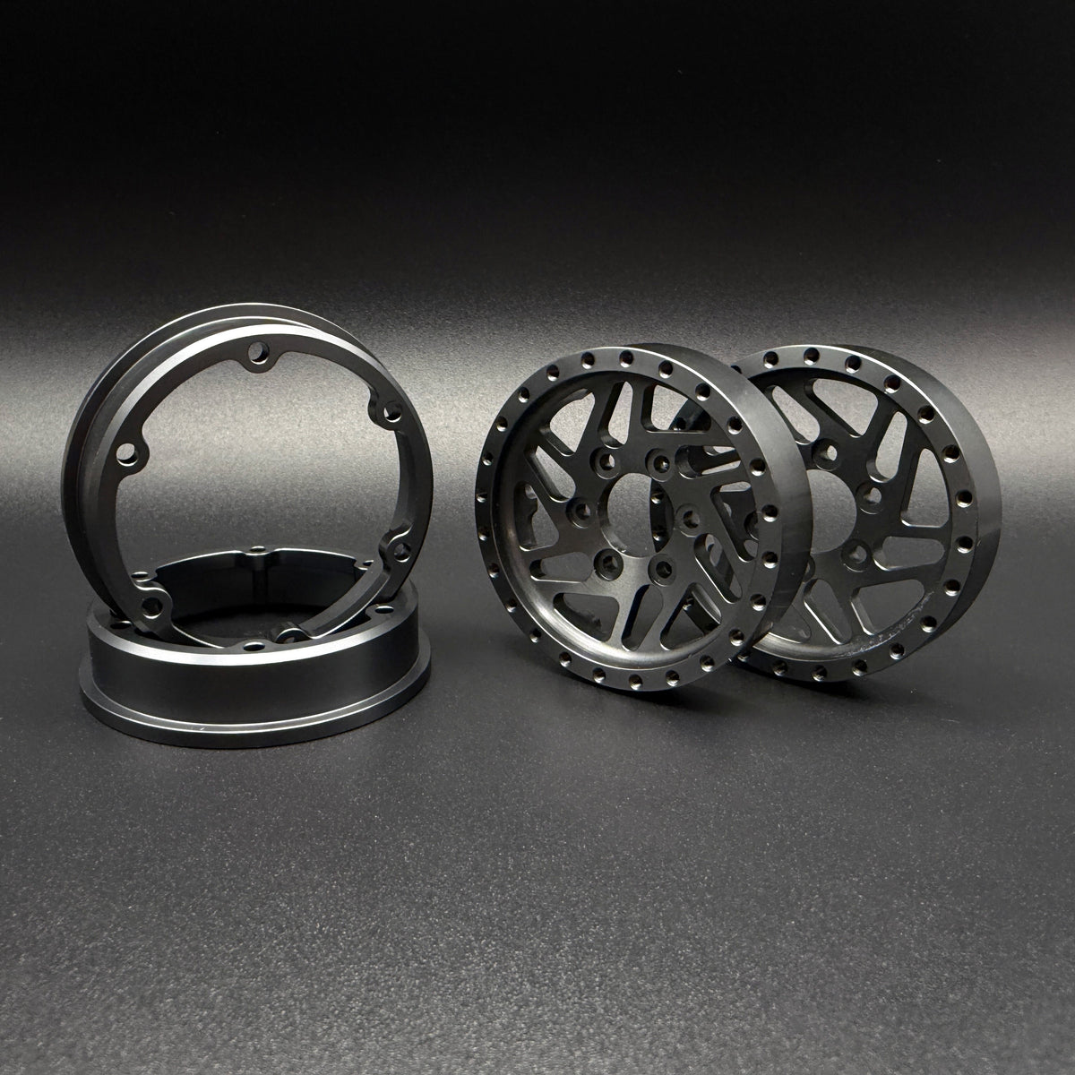1.9 "CROSSMAN" ALUMINUM BEADLOCK WHEELS w/Hubs (2) (Gray) - REEFS340