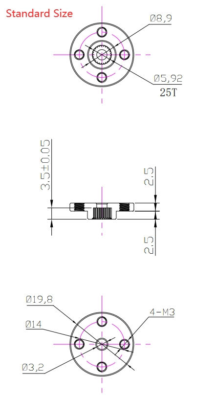 Standard Round Horn 25T #REEFS133