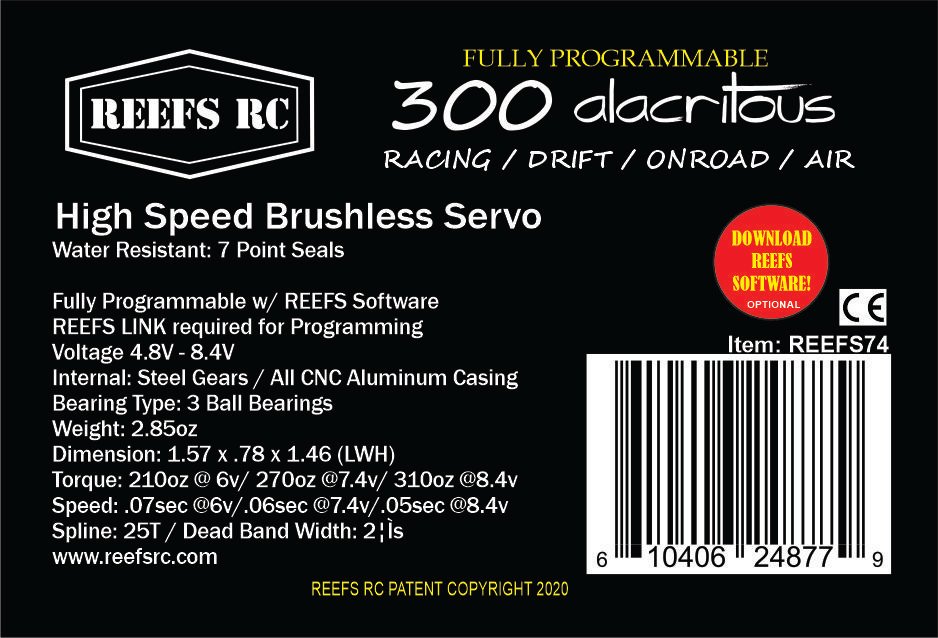 300 Alacritous Brushless Servo (Lighting Fast)